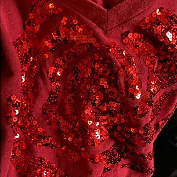 🎉2/25$Rio Sud sequinned rose top♥️ - Picture 5 of 5